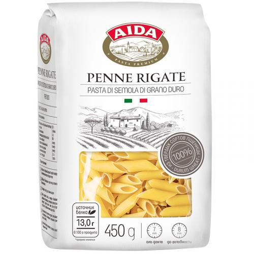 Макаронные изделия Aida Penne Rigate Перья, АГРО-Альянс, 450 г