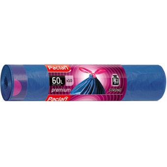 Мешки для мусора Paclan Premium с лентой, синие, Paclan, 60 л