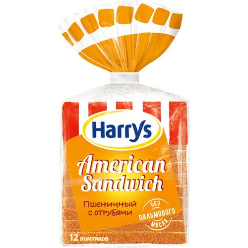 Хлеб сандвичный Harry's American Sandwich пшеничный с отрубями, Barilla, 515 г