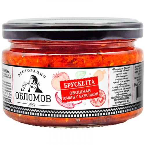 Брускетта овощная Ресторация Обломов Томаты с базиликом, ПИКАНТА, 210 г
