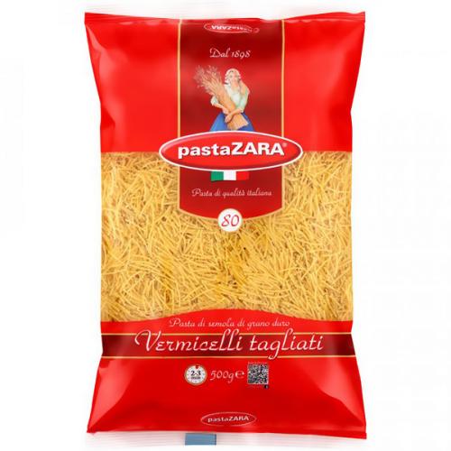 Макаронные изделия Pasta Zara 080 Вермишель, Инфолинк, 500 г