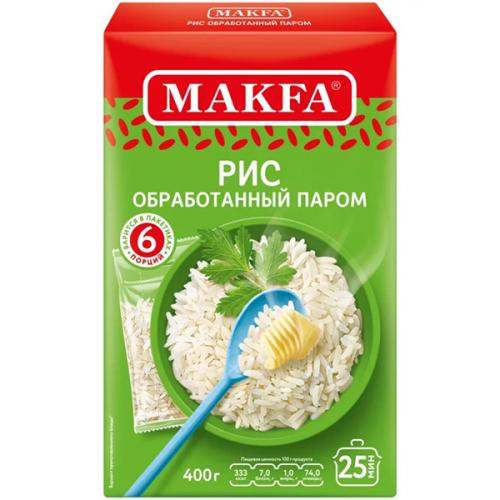 Крупа Makfa рис длиннозерный, обработанный паром, Макфа, 400 г