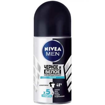 Антиперспирант роликовый Nivea Men Черное и белое Невидимый Fresh, Beiersdorf, 50 мл