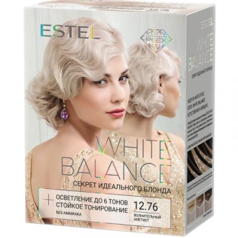Набор Estel White Balance Секрет идеального блонда для окрашивания волос, 12.76 волнительный аметист, Эстель, 350 мл