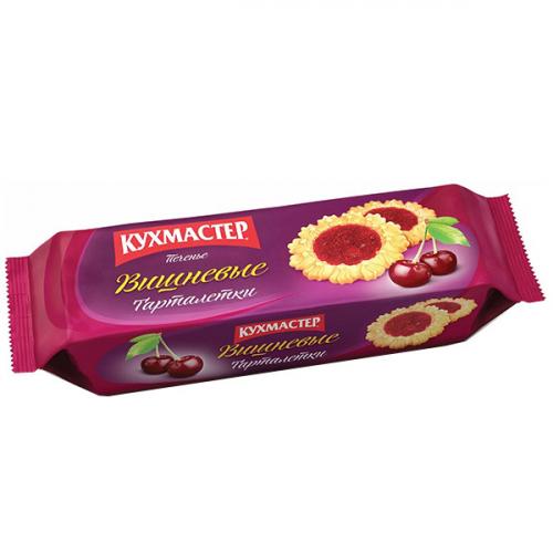 Печенье сдобное Кухмастер Вишневые тарталетки, Кухмастер, 240 г