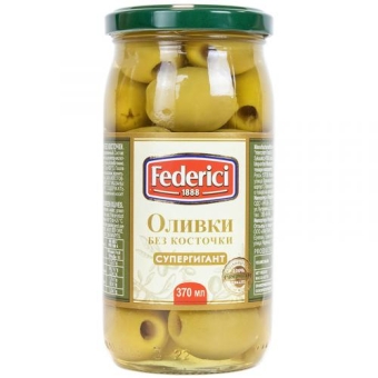 Оливки Federici Супергигант без косточки, Olive Line International S.L., 345 г