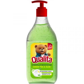 Средство Qualita Green Tea & Aloe для мытья посуды, Коттон Клаб, 500 мл