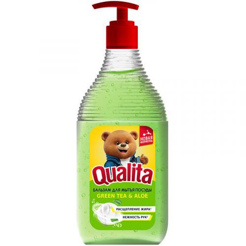 Средство Qualita Green Tea & Aloe для мытья посуды, Коттон Клаб, 500 мл