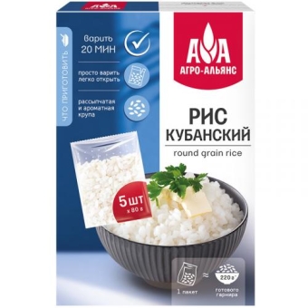 Крупа Агро-Альянс Рис кубанский, Агро-Альянс, 400 г