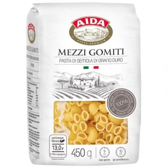 Макаронные изделия Aida Mezzi Gomiti Рожок, АГРО-Альянс, 450 г