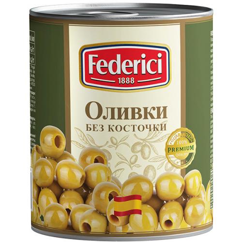 Оливки Federici Супергигант без косточки, Olive Line International S.L., 3 кг