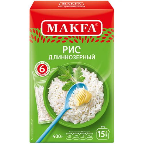 Крупа Makfa рис длиннозерный шлифованный, Макфа, 400 г