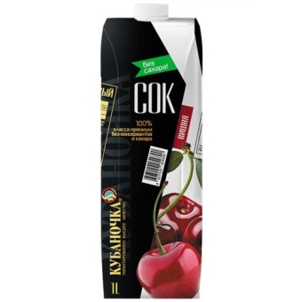 Сок Кубаночка вишневый восстановленный, Кубаночка, 1 л