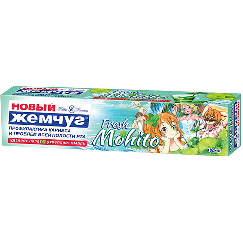 Паста зубная Новый жемчуг Fresh Mohito, Невская Косметика, 100 мл