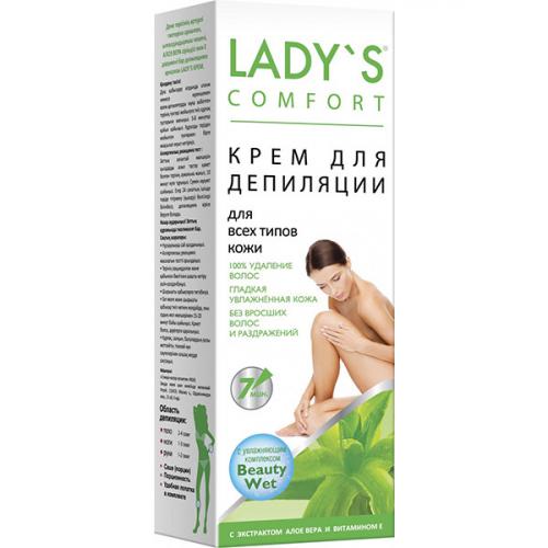 Крем для депиляции Lady's Comfort с экстрактом алоэ вера и витамином Е для всех типов кожи, БИГ, 100 мл