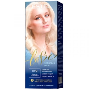 Крем-краска стойкая Estel Love для волос, 10/0 блондин платиновый, Эстель, 50 мл