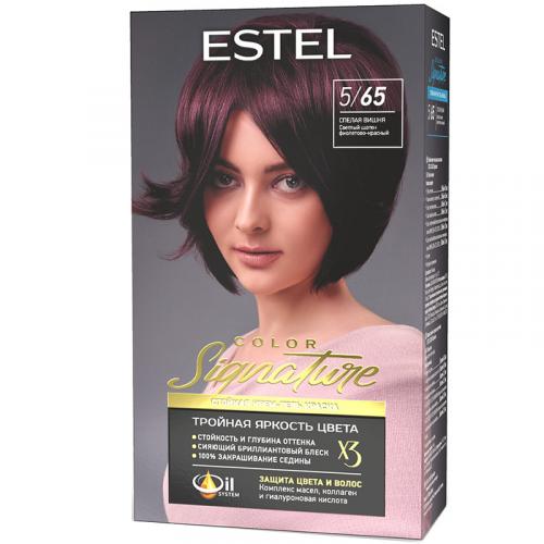 Крем-гель краска стойкая Estel Color Signature для волос, 5/65 спелая вишня, Эстель, 150 мл