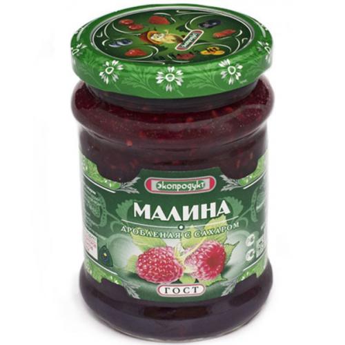 Малина Экопродукт, дробленная с сахаром, Экопродукт, 320 г