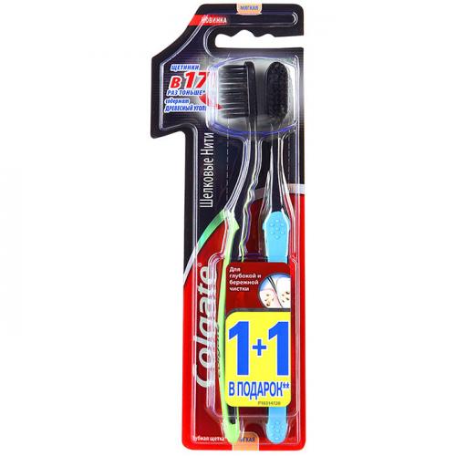 Щетка зубная Colgate Шелковые нити с древесным углем, мягкая, Colgate-Palmolive, .