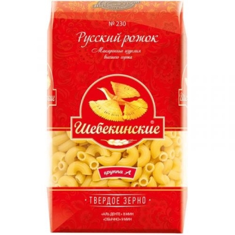 Макаронные изделия Шебекинские 230 Русский рожок, Инфолинк, 450 г