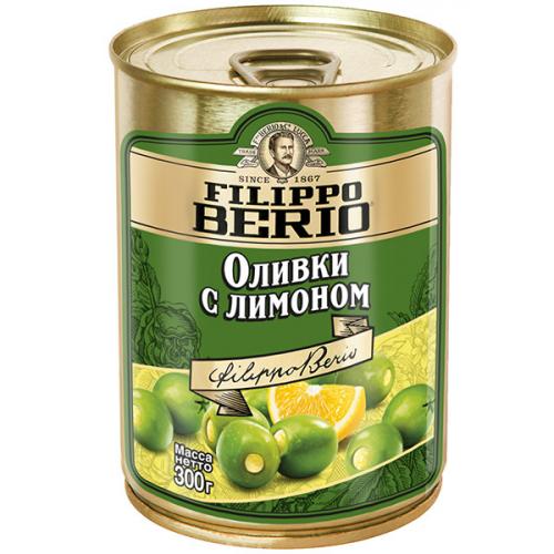Оливки Filippo Berio с лимоном, Filippo Berio, 300 г