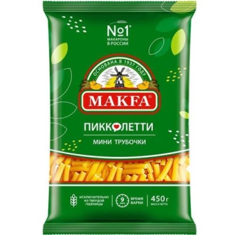 Макаронные изделия Makfa Пикколетти Мини трубочки, Макфа, 450 г