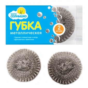 Губки для мытья посуды Чисто-Солнышко, металлические, ТЕКОС-ИНДУСТРИЯ,