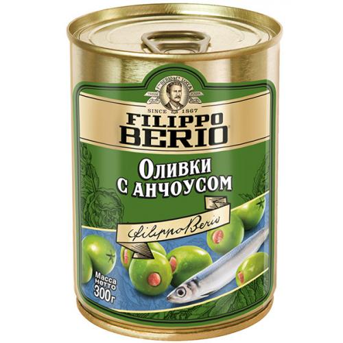 Оливки Filippo Berio с анчоусом, Филиппо Беррио, 300 г