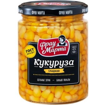 Кукуруза сладкая Фрау Марта, ЭРКОНПРОДУКТ, 450 г