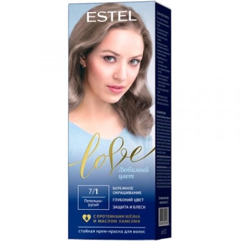 Крем-краска стойкая Estel Love для волос, 7/1 пепельно-русый, Эстель, 50 мл