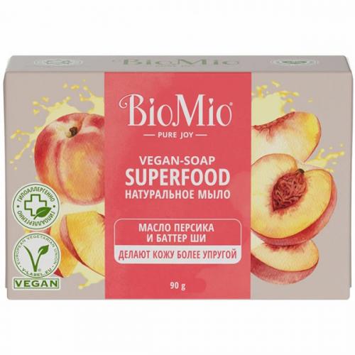 Мыло туалетное BioMio Bio-Soap Superfood Персик и ши натуральное, SPLAT, 90 г