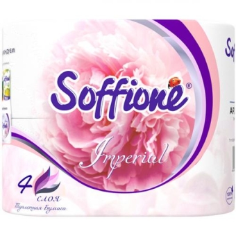 Бумага туалетная Soffione Imperial Peony 4-х слойная, Архбум Тиссью Групп