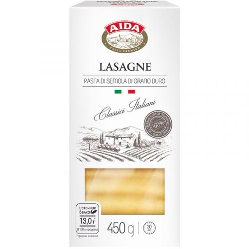 Макаронные изделия Aida Lasagne Лазанья, АГРО-Альянс, 450 г