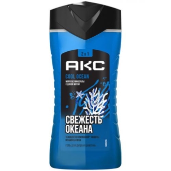 Гель для душа и шампунь Акс Cool Ocean 2 в 1, Unilever HPC, 250 мл
