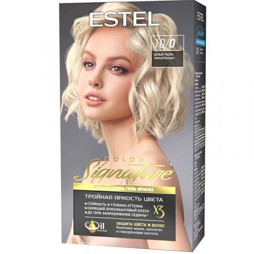 Крем-гель краска стойкая Estel Color Signature для волос, 10/0 белый песок, Эстель, 150 мл
