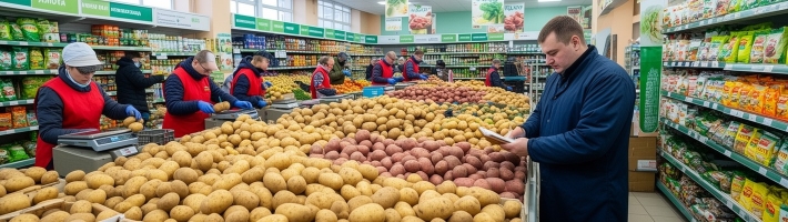 Импортный картофель из Египта толкает цены вверх, местный омский пока проигрывает на витрине