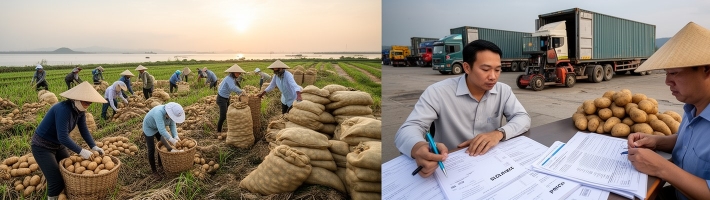 Зимний картофель в Хайфоне: 8 500 донгов за кг и гарантированный выкуп с 850 гектаров
