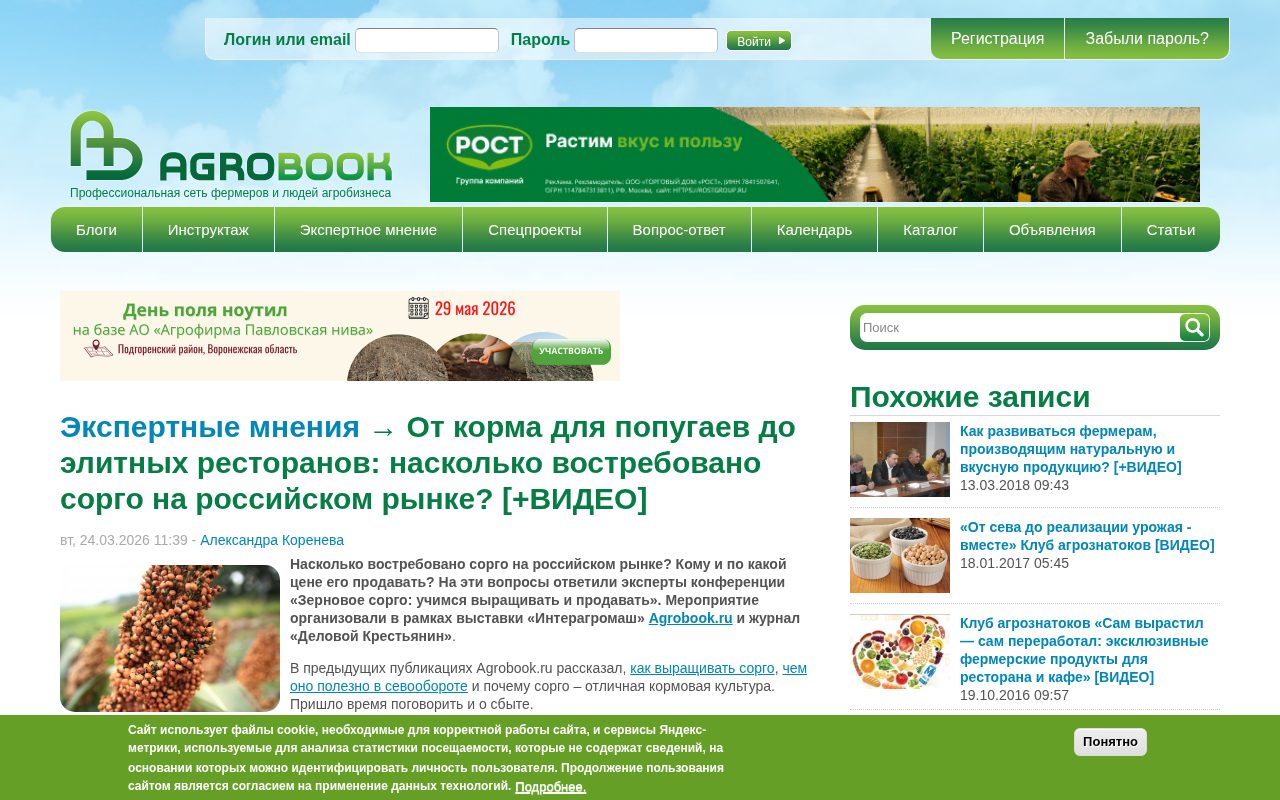 цех ПКФ «Маяк» с очисткой сорго и линией получения крупы и муки